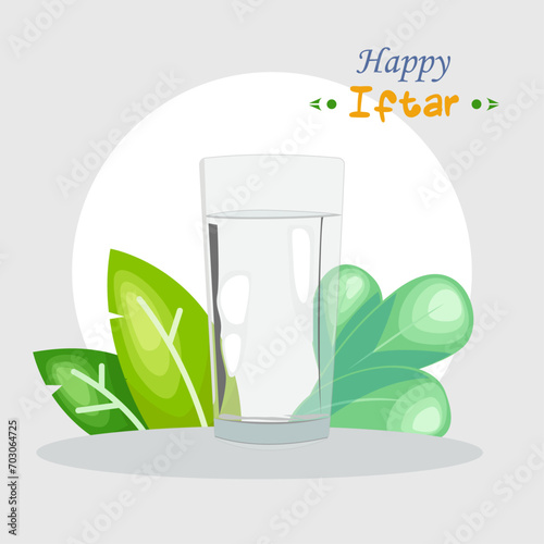 Vector illustration happy iftar, sahur ramadan