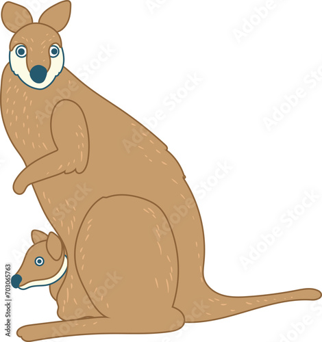 Cute wallaby vector illustration cartoon
