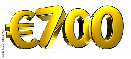 Foto 700 Euro figure gold 3D illustration