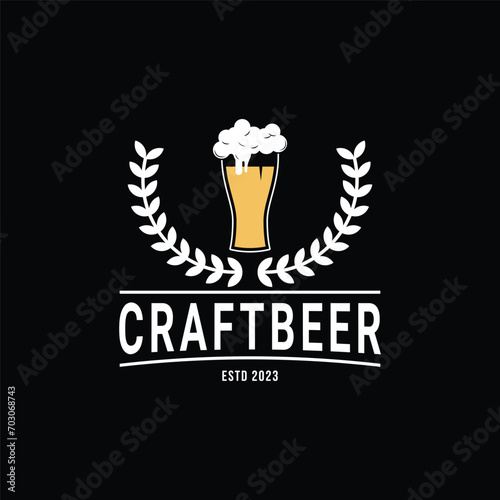 Craft beer logo design vintage retro idea