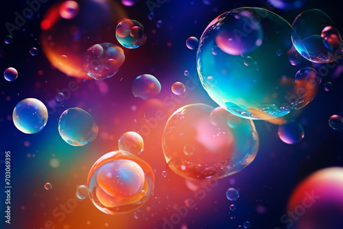 abstract flying bubbles