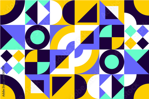 Vector flat mosaic pattern design. Simple vector graphics.
