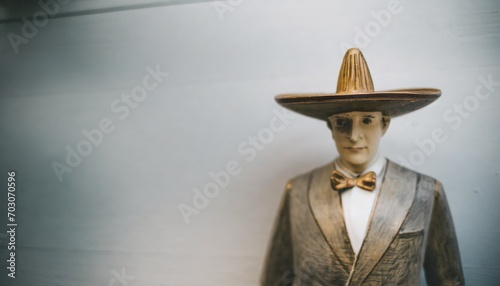 Vintage man with hat and bow tie figurine