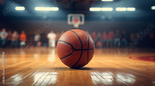 Basketball on the basketball court