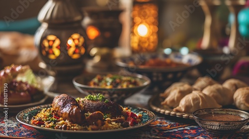 Traditional arabian food for iftaar food for ramadan  islamic festival