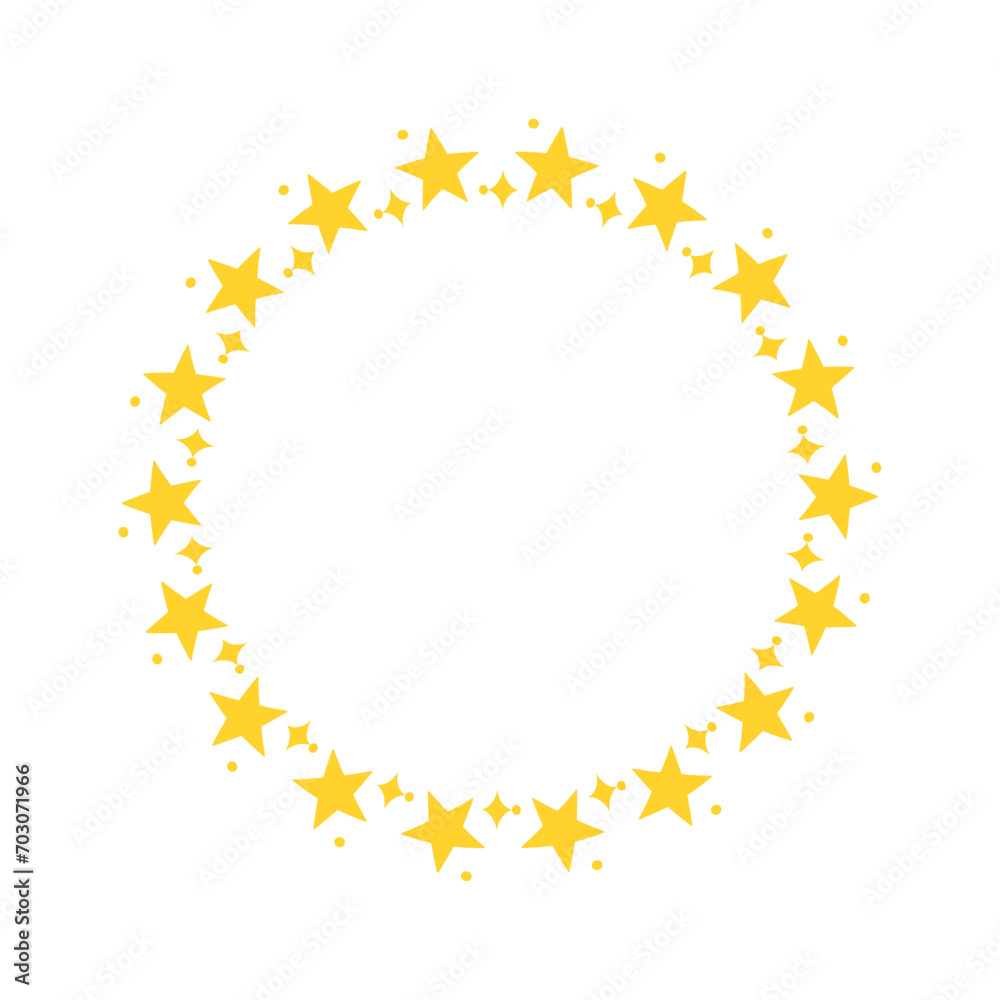 Vector stars frame. circle shapes with stardust round stars Vector stars frame. circle shapes with stardust round stars