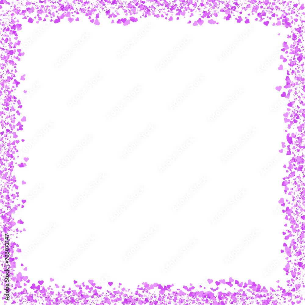 Vector purple heart frame for valentines day abstract love background