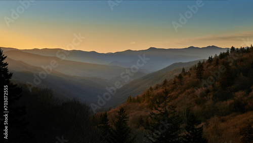 Smokey Mountain Sunrise in North Carolina.