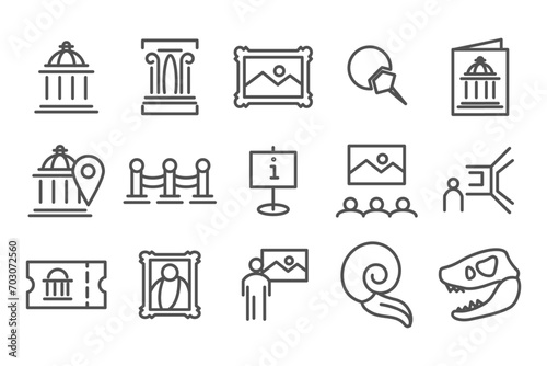 museum category line icon pixel perfect vector design