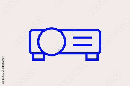  projector illustration. Vector illustration in flat style design.
