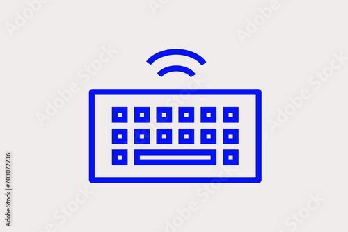  wireless keyboard illustration. Vector illustration in flat style design.