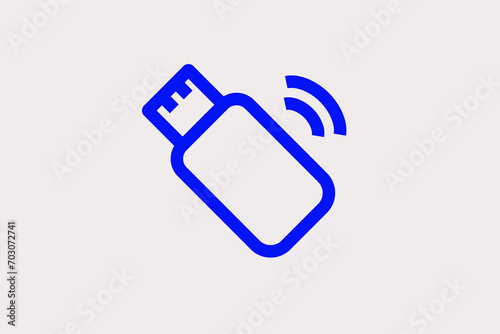 wireless usb router illustration. Vector illustration in flat style design.
