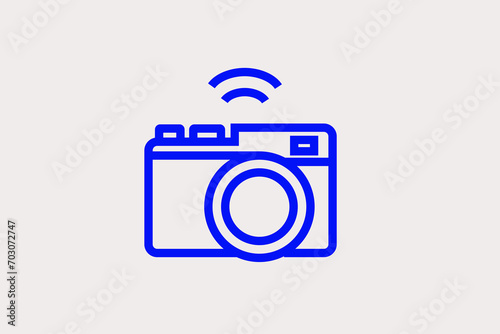 wireless photo camera illustration. Vector illustration in flat style design.