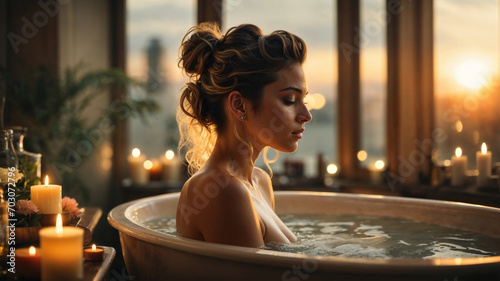 Woman Relaxing Bath