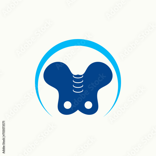Logo design graphic concept creative premium abstract vector stock unique simple of hip bone anatomy circle swoosh. Related to health therapy injuries
