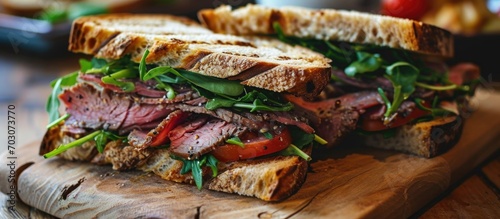 Delicious beefy sandwich photo
