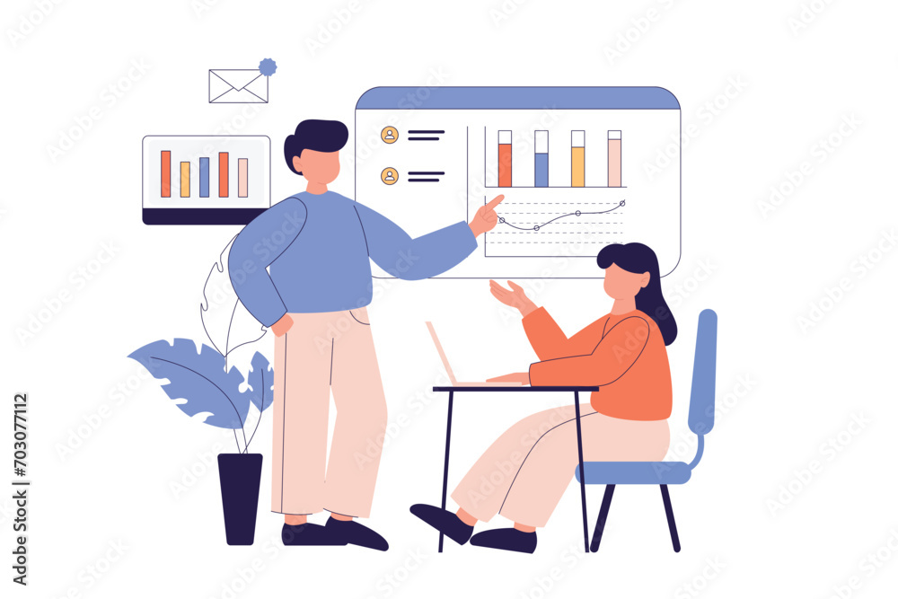 Sales Presentation to Colleagues Illustration