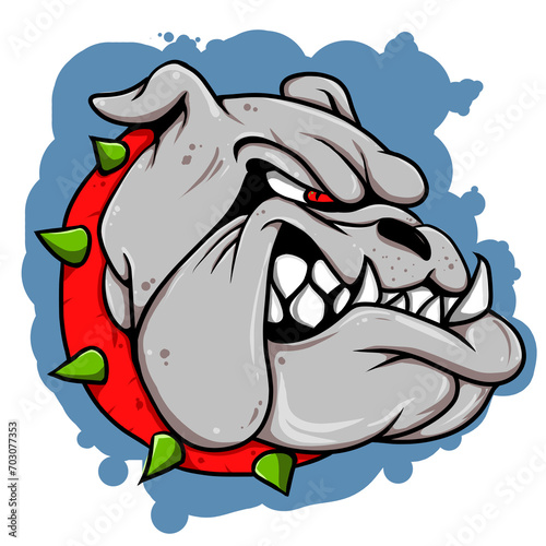 logo illustration of an angry bulldog with big teeth