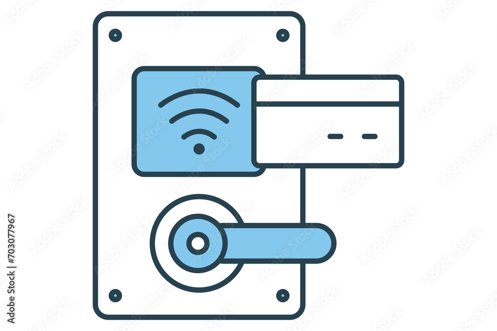 hotel key card icon. icon related to travel accommodation details. flat line icon style. element illustration hotel key card icon. icon related to travel accommodation details. flat line icon style. element illustration