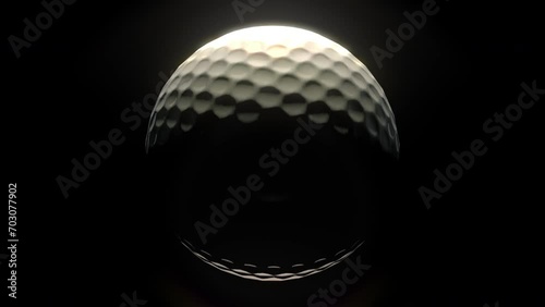 Golf Ball Graphic in epic lighting on Black