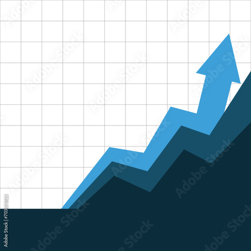 arrow graph represents economic financial performance business profit increase growth business growing up