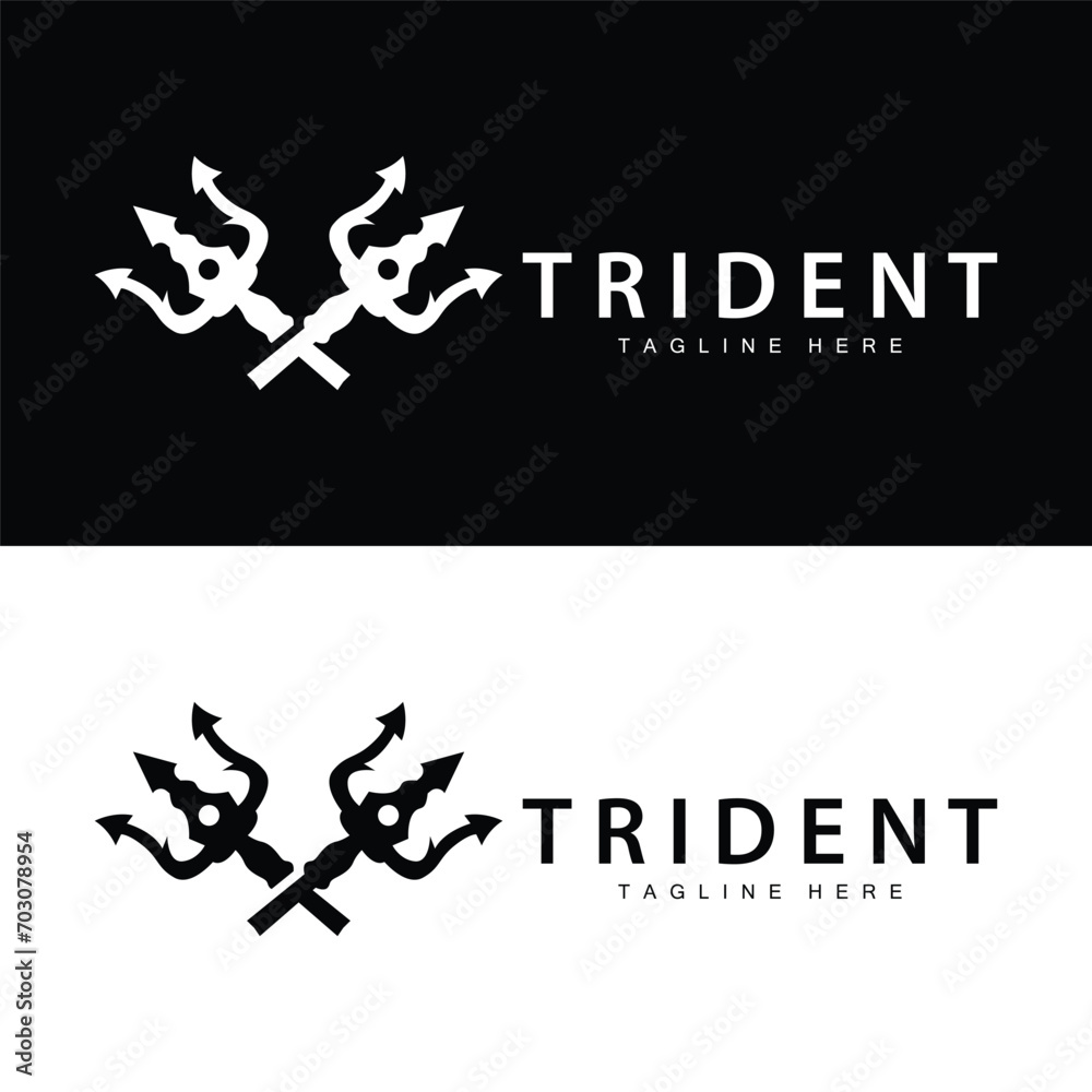 Trident logo design spear weapon vector sea king poseidon neptune symbol template Trident logo design spear weapon vector sea king poseidon neptune symbol template