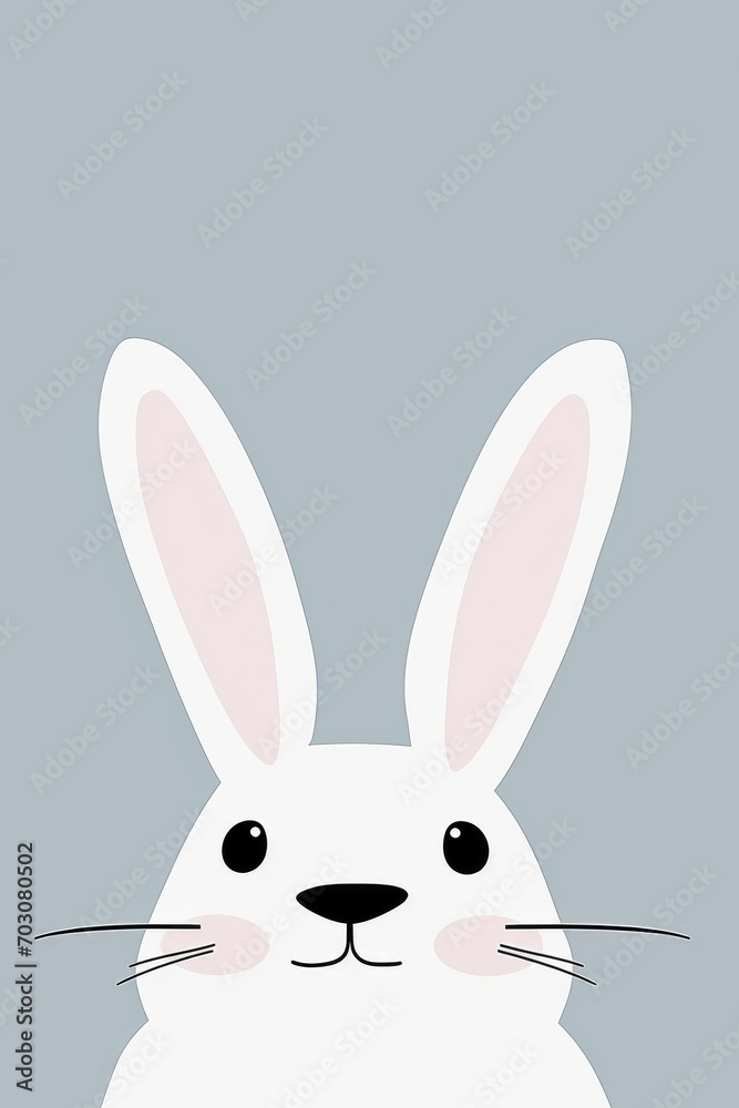 Cute Easter bunny banner with copy space .AI generative Cute Easter bunny banner with copy space .AI generative