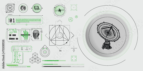 Design elements for infographic of data communication.