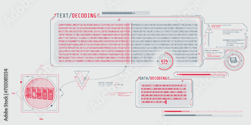 Server data processing interface with text decoding.