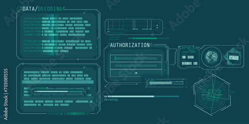 Data decoding program screen with authorization window.