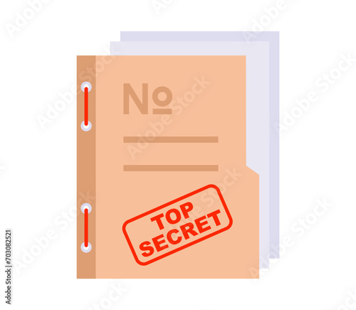 folder with secret documents. flat vector illustration.