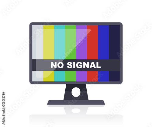 no TV signal. flat vector illustration.