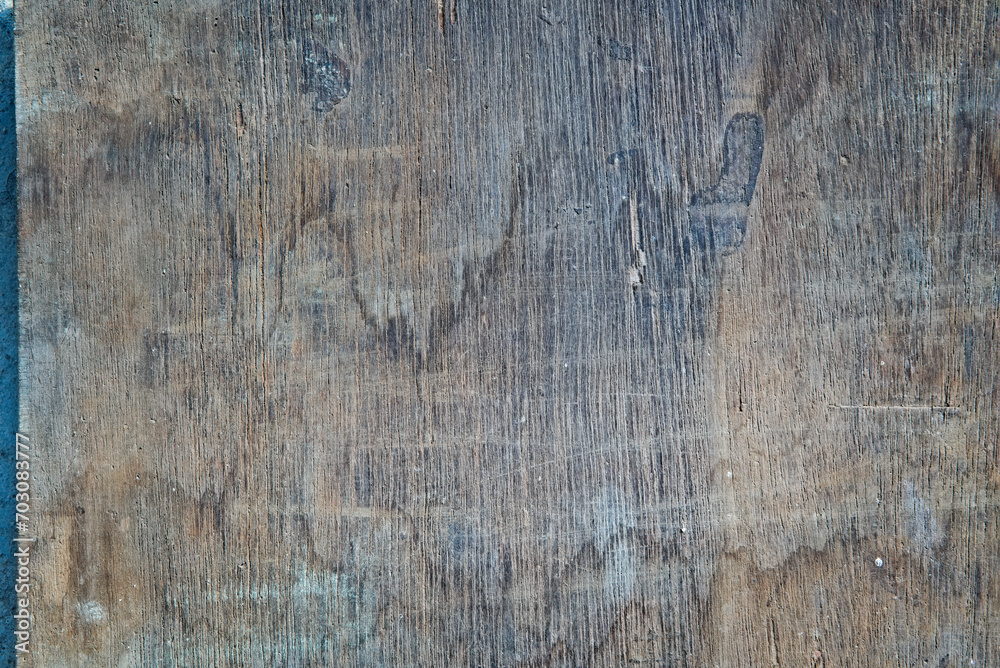 close up view of texture of old weathered wooden ply surface