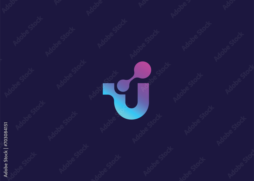 Letter U Technology vector monogram logo design template. Letter U molecule, Science and Bio technology Vector logo Letter U Technology vector monogram logo design template. Letter U molecule, Science and Bio technology Vector logo