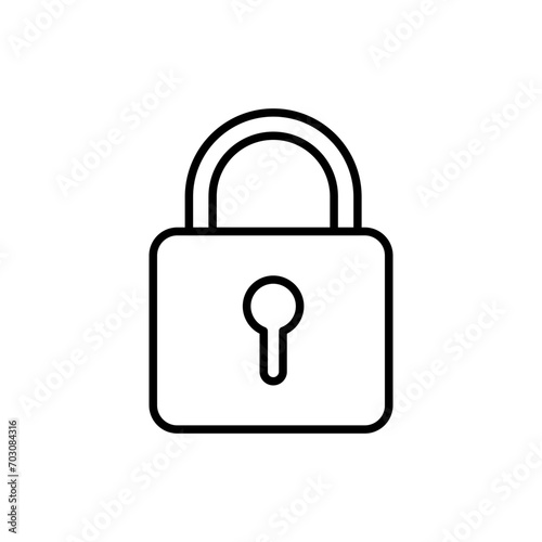 Lock outline icons, minimalist vector illustration ,simple transparent graphic element .Isolated on white background