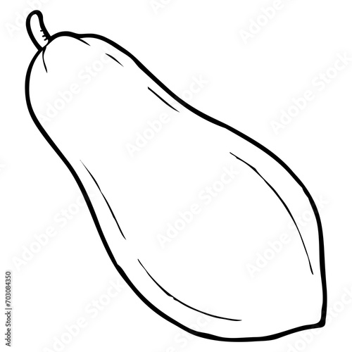papaya line vector illustration