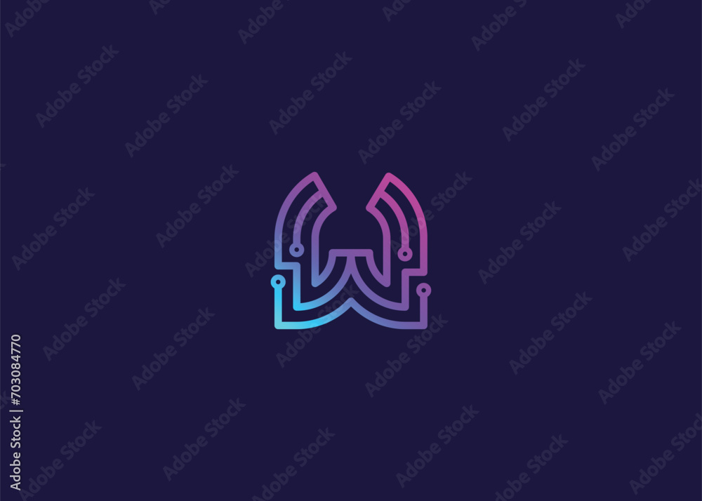 Letter W Technology vector monogram logo design template. Letter W molecule, Science and Bio technology Vector logo Letter W Technology vector monogram logo design template. Letter W molecule, Science and Bio technology Vector logo