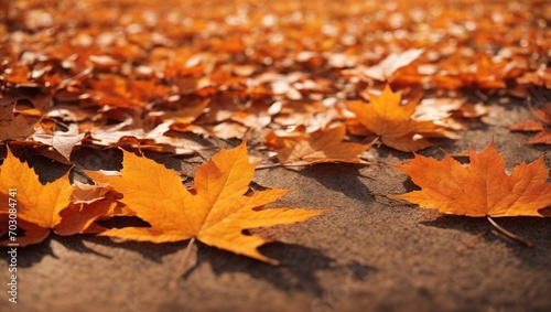 Maple border background in orange autumn