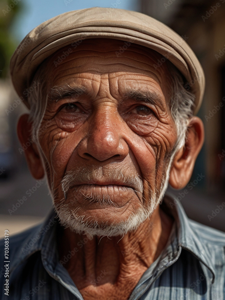 Portrait of an old Latin American man