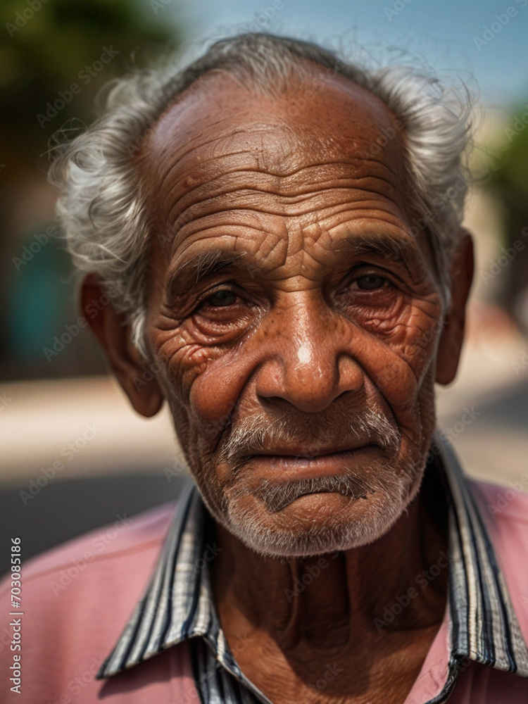 Portrait of an old Latin American man