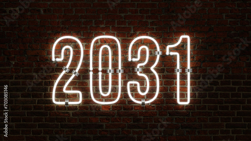 3D 2031 Happy New Year Neon Light