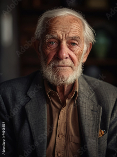 Portrait of an old American man