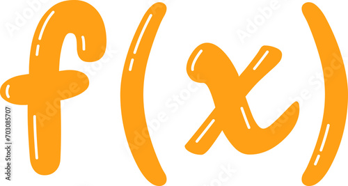 Cute Mathematic Function of X f(x) Sign Symbol, Math Subject Education