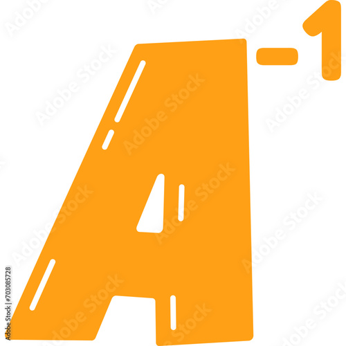 Cute Mathematic Inverse Matrix Sign Symbol A-1, Math Subject Education