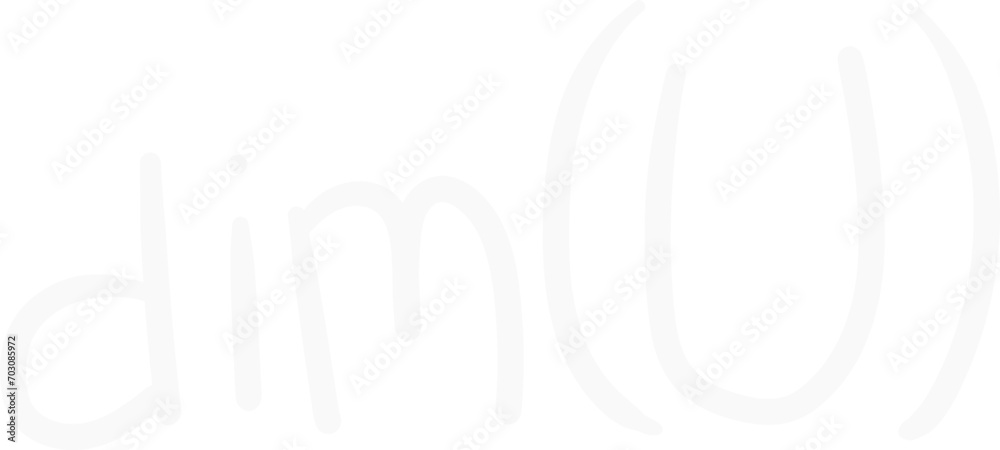 Fototapeta premium Cute Mathematic Matrix Dimension Sign Symbol dim(U), Math Subject Education