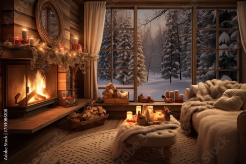 Cozy winter ambiance embracing Christmas and New Year's