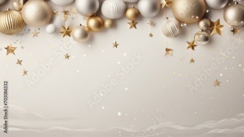Elegant Christmas background with golden details and decorations