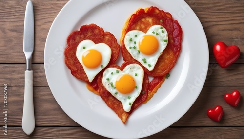 Heart-Shaped Fried Eggs for a Romantic Breakfast