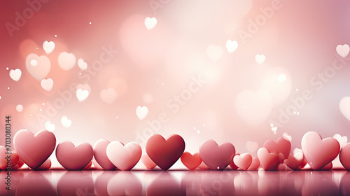 Valentine banner background, heart pink color