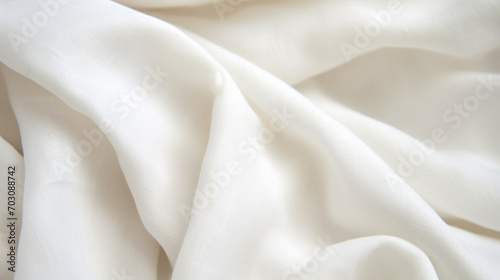 Close-up of elegant white fabric texture, a delicate and soft material background.